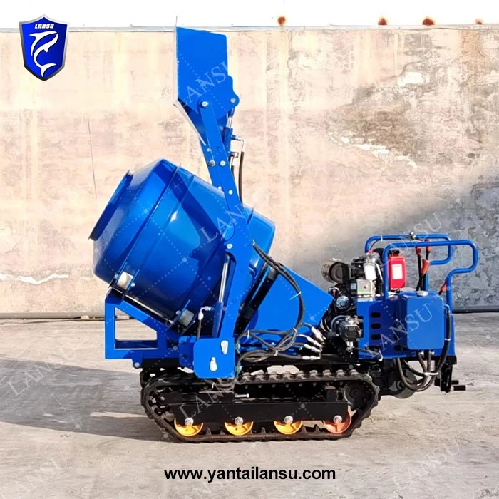 Mini Crawler Type Cement Concrete Mixer Mortar Mixing Machine